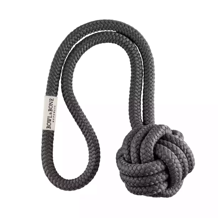 Grey Bullet Dog Toy by Bowl and Bone Republic.